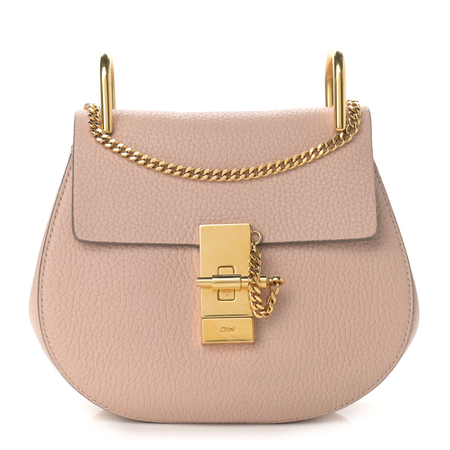 Chloe Grained Lambskin Mini Drew Shoulder Bag Cement Pink 1 of 9