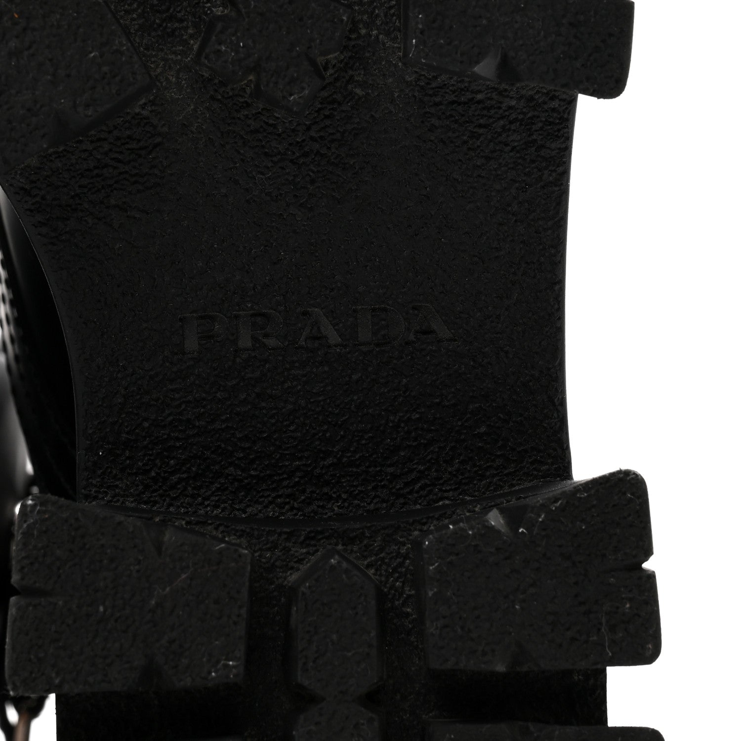 Prada Spazzolato Rois Nylon Metal Triangle Logo Monolith Pouch Pocket 55mm Boots 38 Black 7 of 9