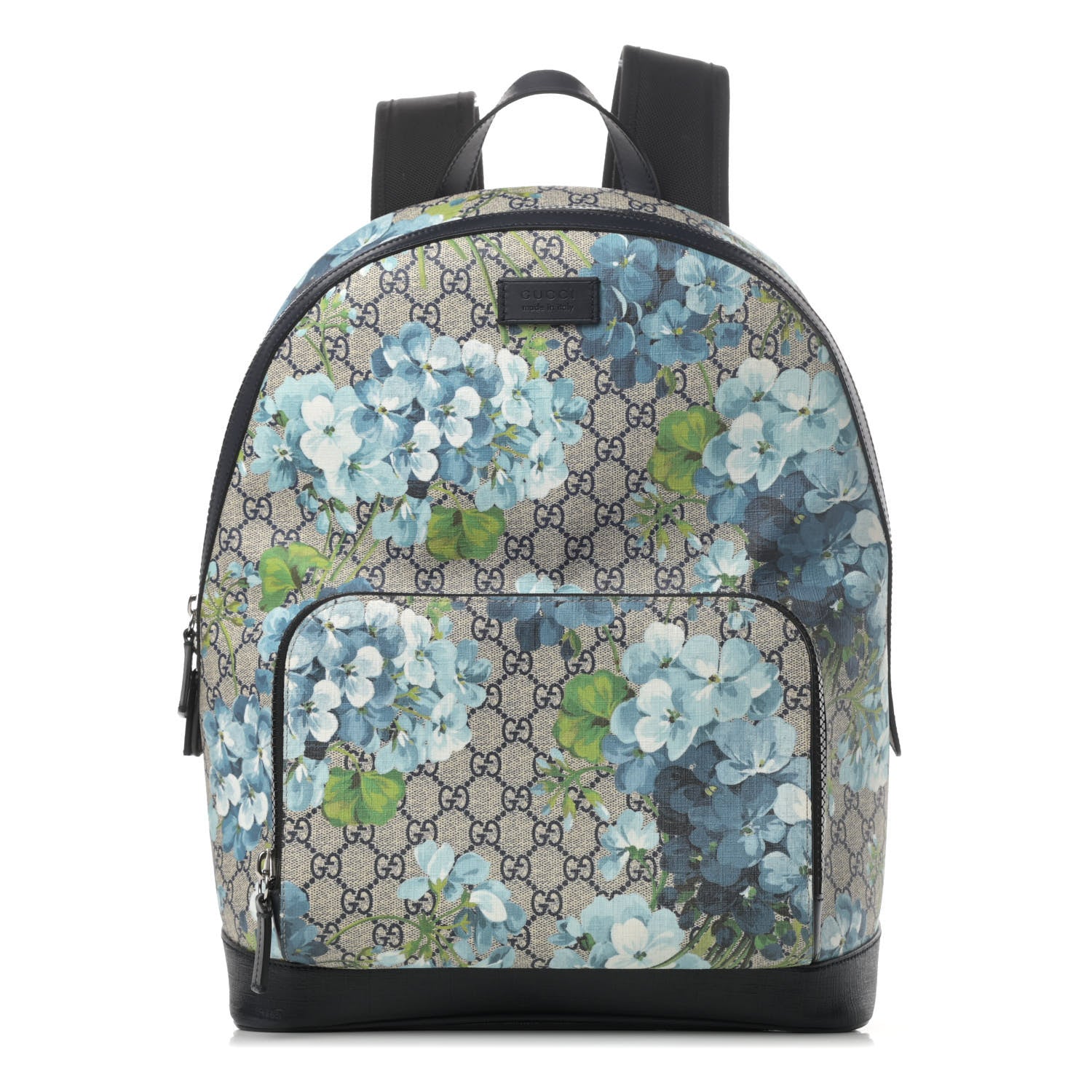 Gucci GG Supreme Monogram Blooms Medium Day Backpack Beige Blue Navy 1 of 5