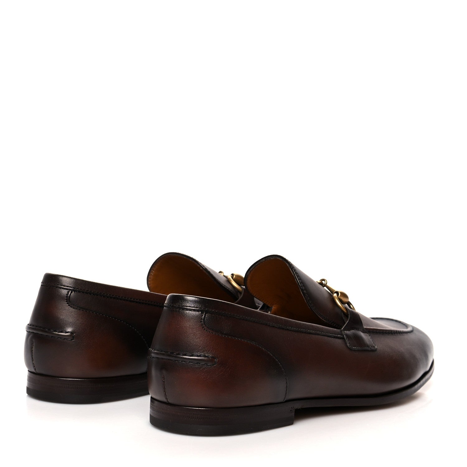Gucci Betis Glamour Calfskin Horsebit Mens Jordaan Loafers 8 Fondente 4 of 9
