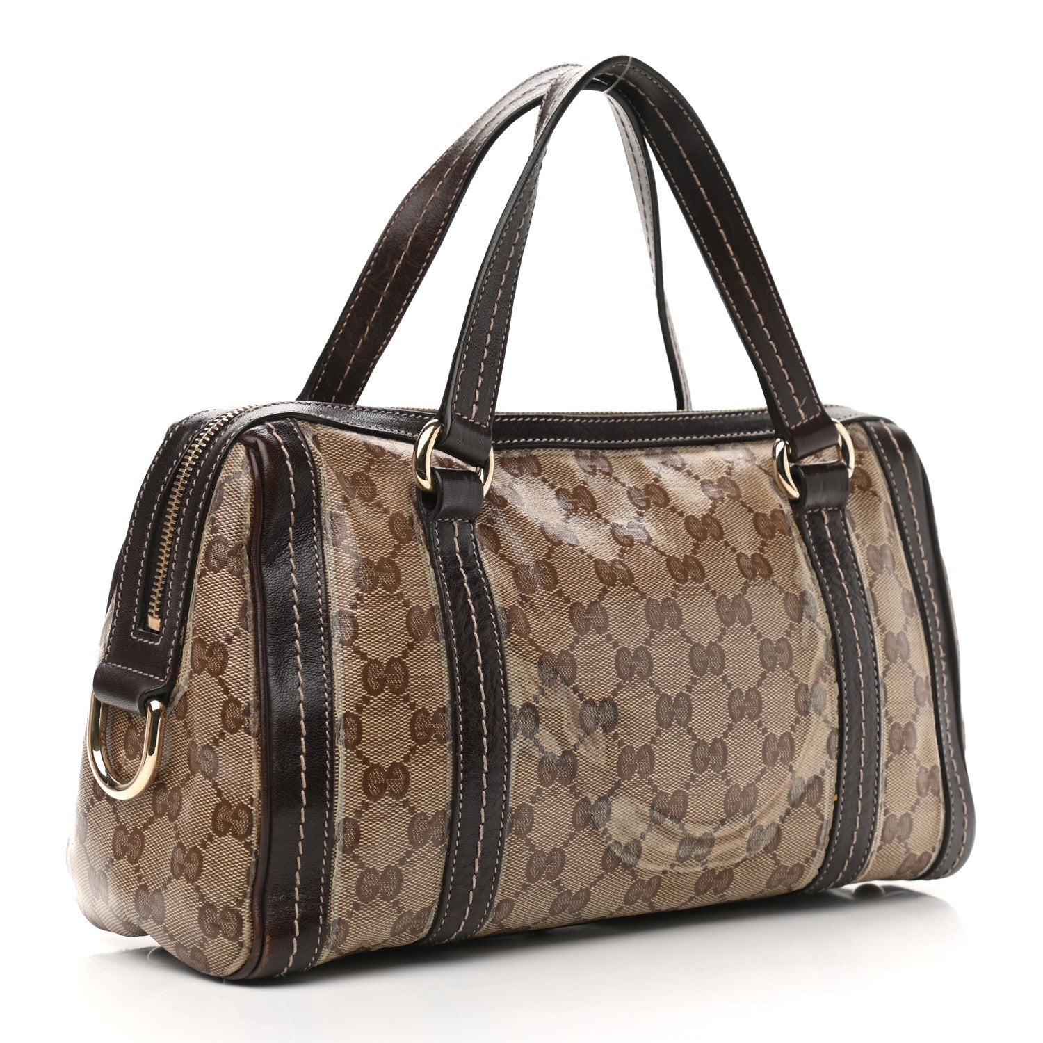Gucci Crystal Monogram Duchessa Boston Bag Brown 2 of 12