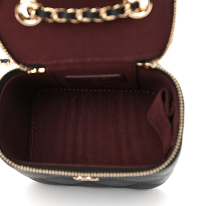 Chanel Caviar Quilted Mini Vanity Case With Chain Black 9 of 23