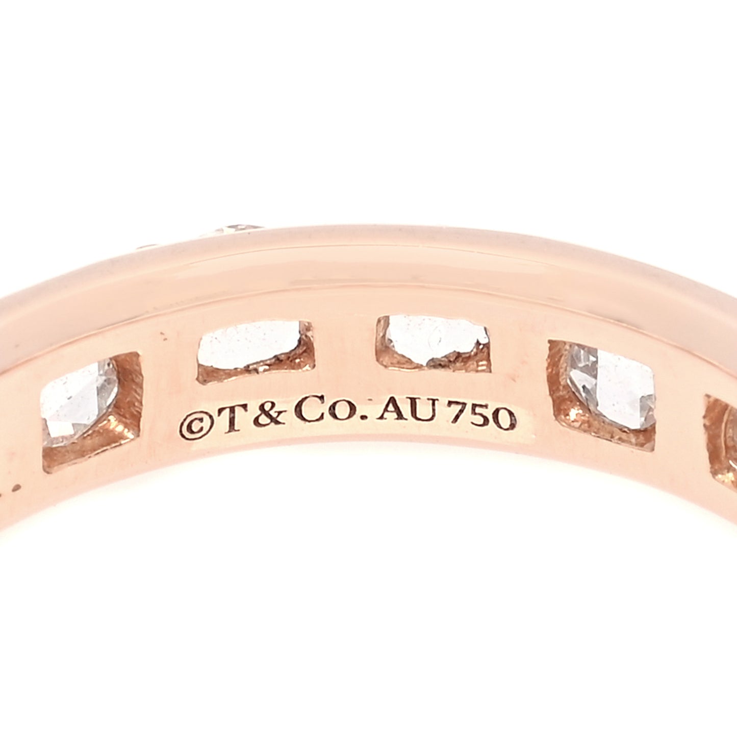 18K Rose Gold Diamond Metro Rose Cut Eternity Band Ring 48 4.5