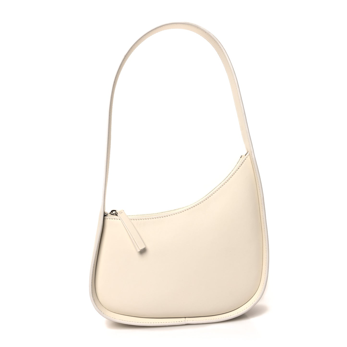 Smooth Calfskin Half Moon Shoulder Bag New Ivory