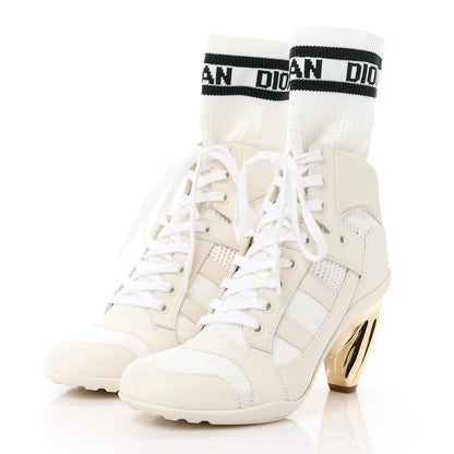Christian Dior CHRISTIAN DIOR Calfskin Knit D-Zenith Boots 36.5 Off White 3 of 9