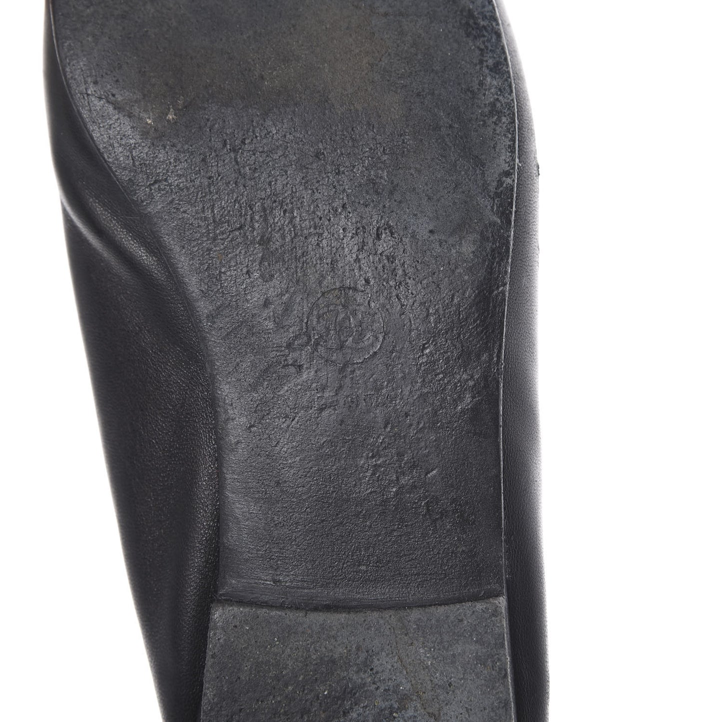 Lambskin Patent Cap Toe Ballerina Flats 37.5 Black