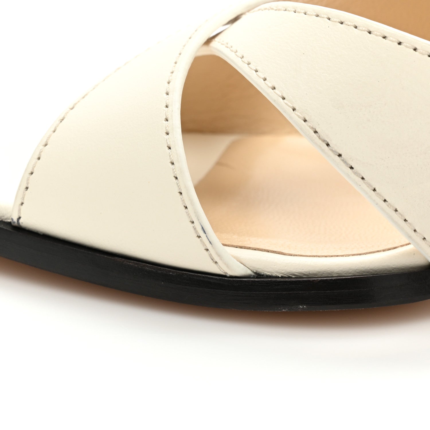 Jimmy Choo Calfskin Joya 85mm Sandals 37 Ivory 10 of 11
