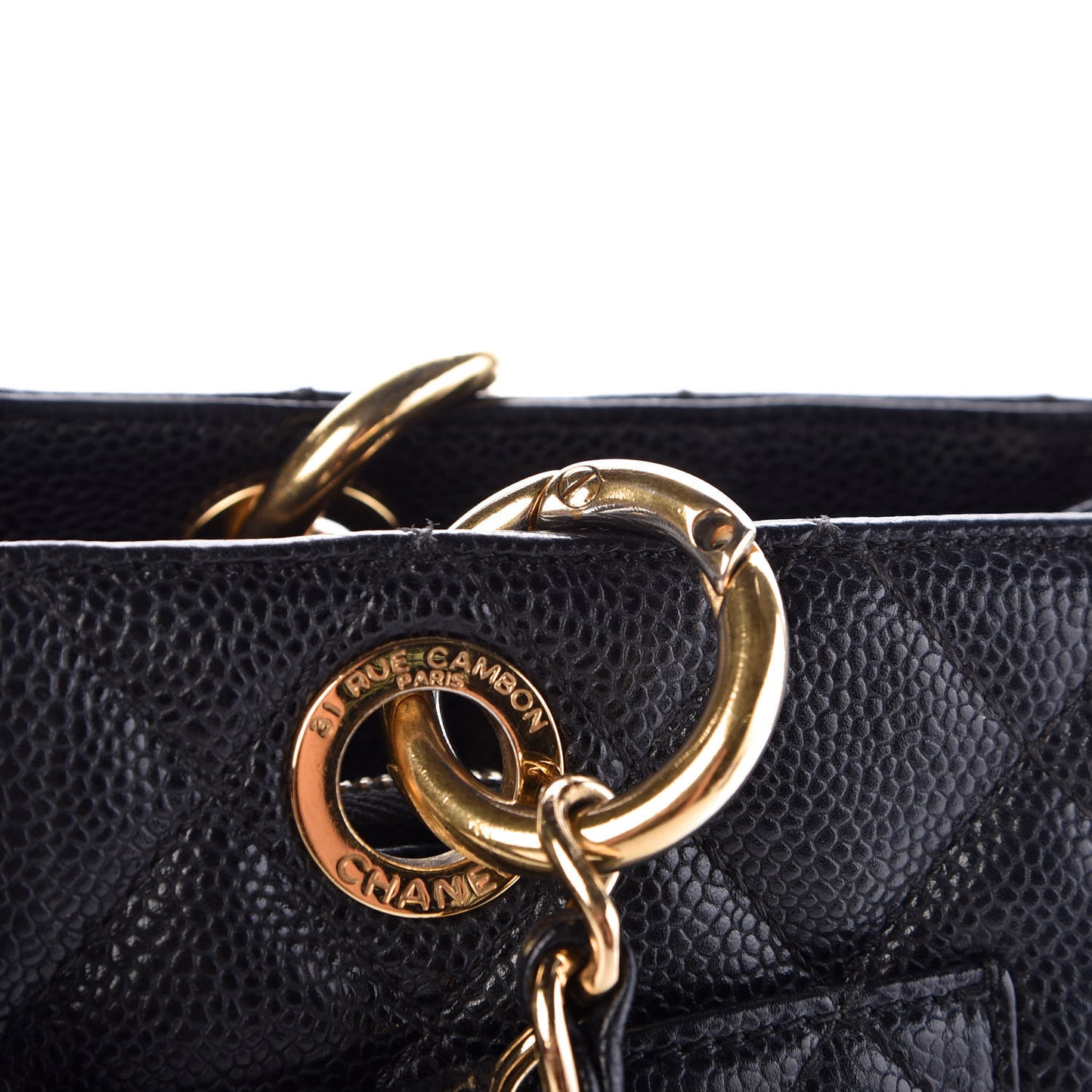 Caviar Quilted Grand Shopping Tote GST Black