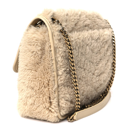 Saint Laurent Lambskin Shearling Monogram Medium Niki Chain Satchel Natural Beige 3 of 12