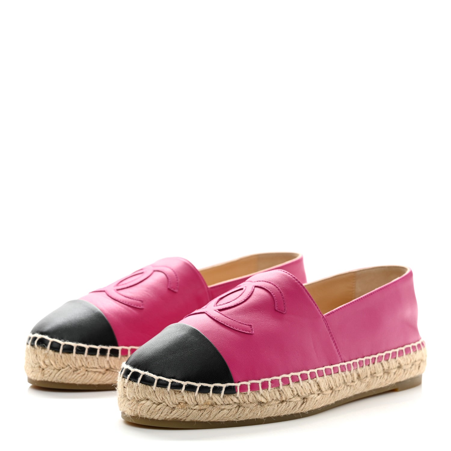 Chanel Lambskin CC Espadrilles 39 Fuchsia Black 3 of 11