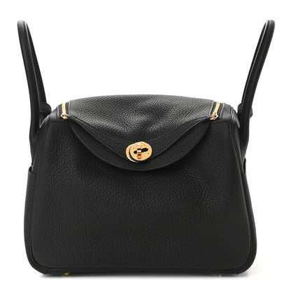 Hermes Taurillon Clemence Lindy 26 Black 1 of 9