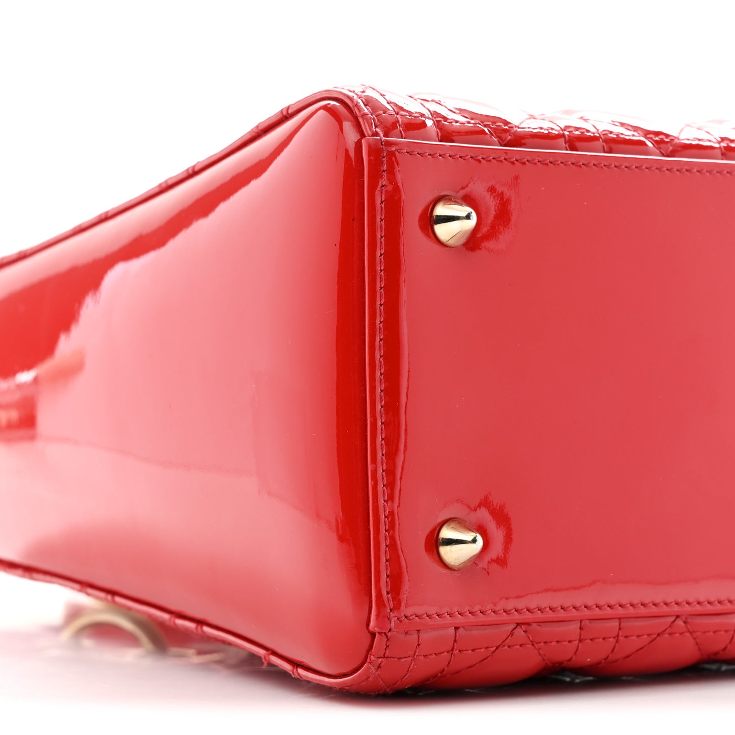 Patent Cannage Medium Lady Dior Red