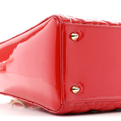 Christian Dior Patent Cannage Medium Lady Dior Red 9 of 10