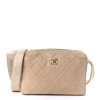 Chanel Lambskin Quilted Shoulder Bag Beige 1 of 10