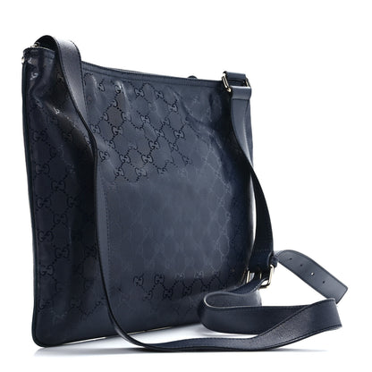 Gucci Imprime Monogram Medium Flat Messenger Bag Navy 2 of 8