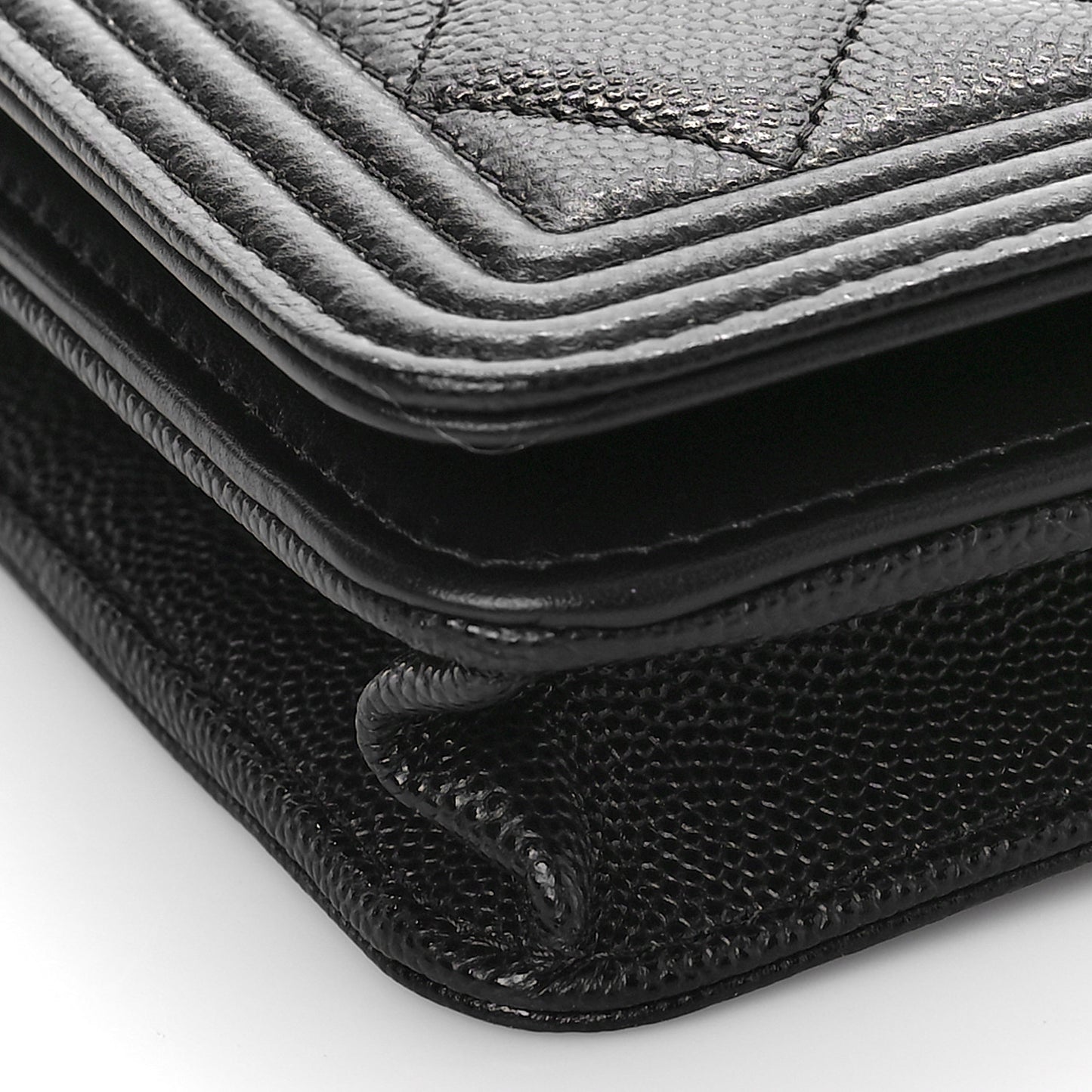 Caviar Quilted Boy Wallet On Chain WOC Black