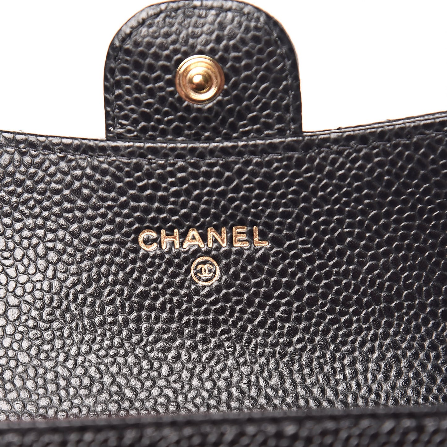 Caviar Quilted Flap Card Holder Black