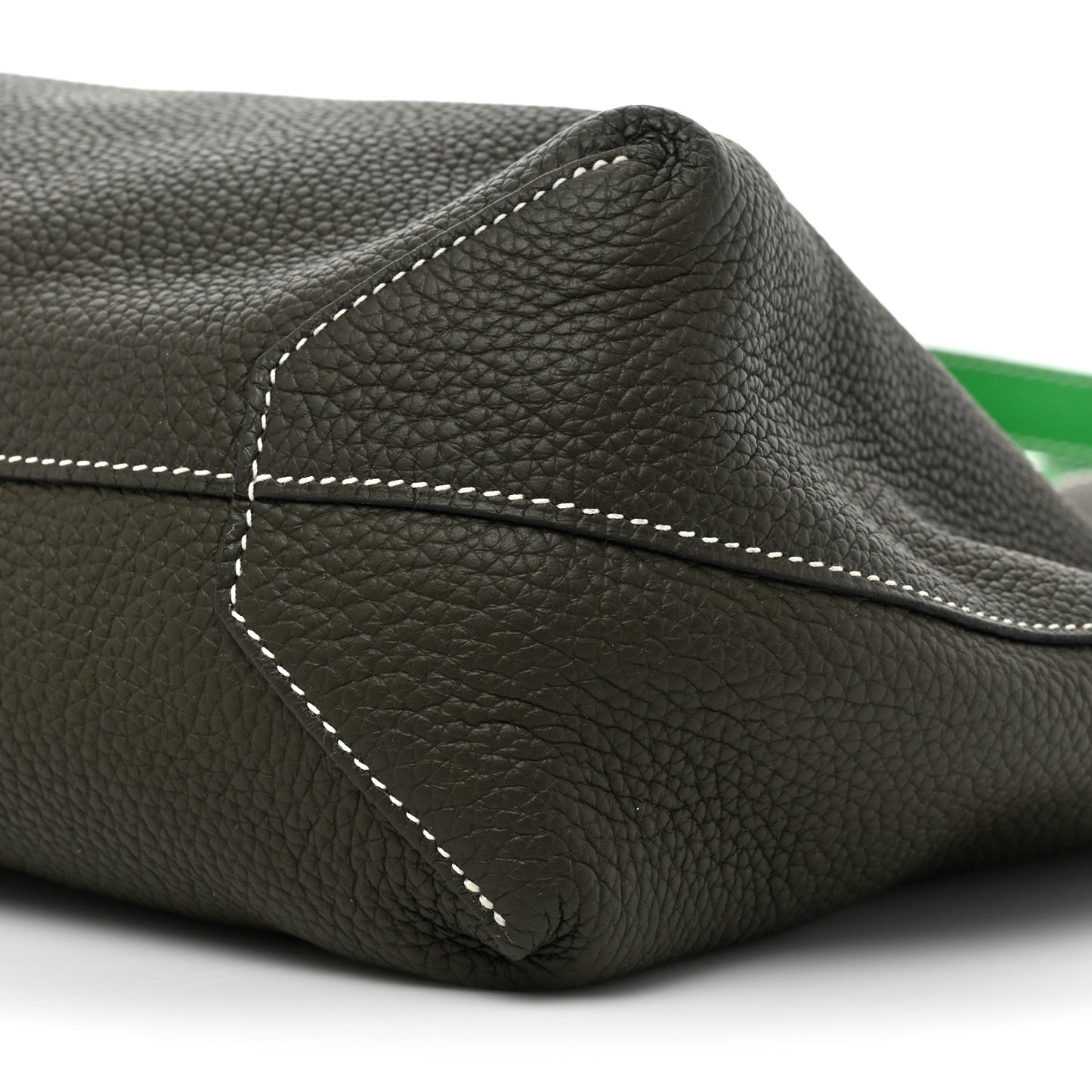 Taurillon Clemence Double Sens 45 Reversible Tote Vert De Gris Bamboo