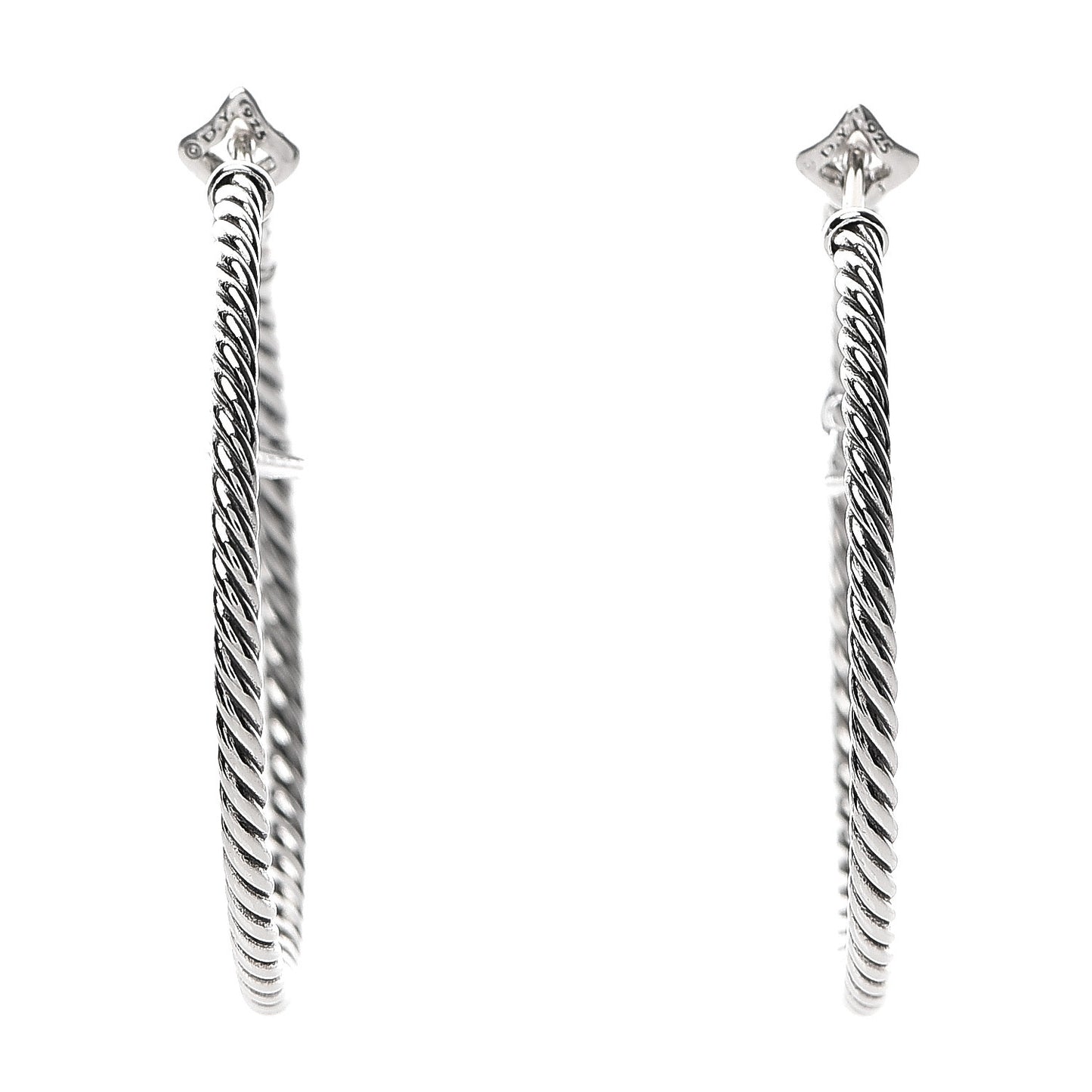 Sterling Silver 36mm Large Cable Classics Hoop Earrings
