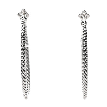 David Yurman Sterling Silver 36mm Large Cable Classics Hoop Earrings 1 of 4