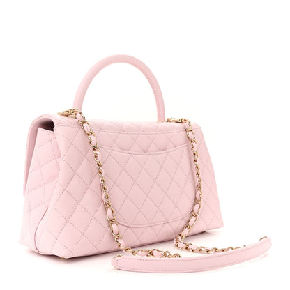 Chanel Caviar Quilted Small Coco Handle Flap Light Pink 3 of 12