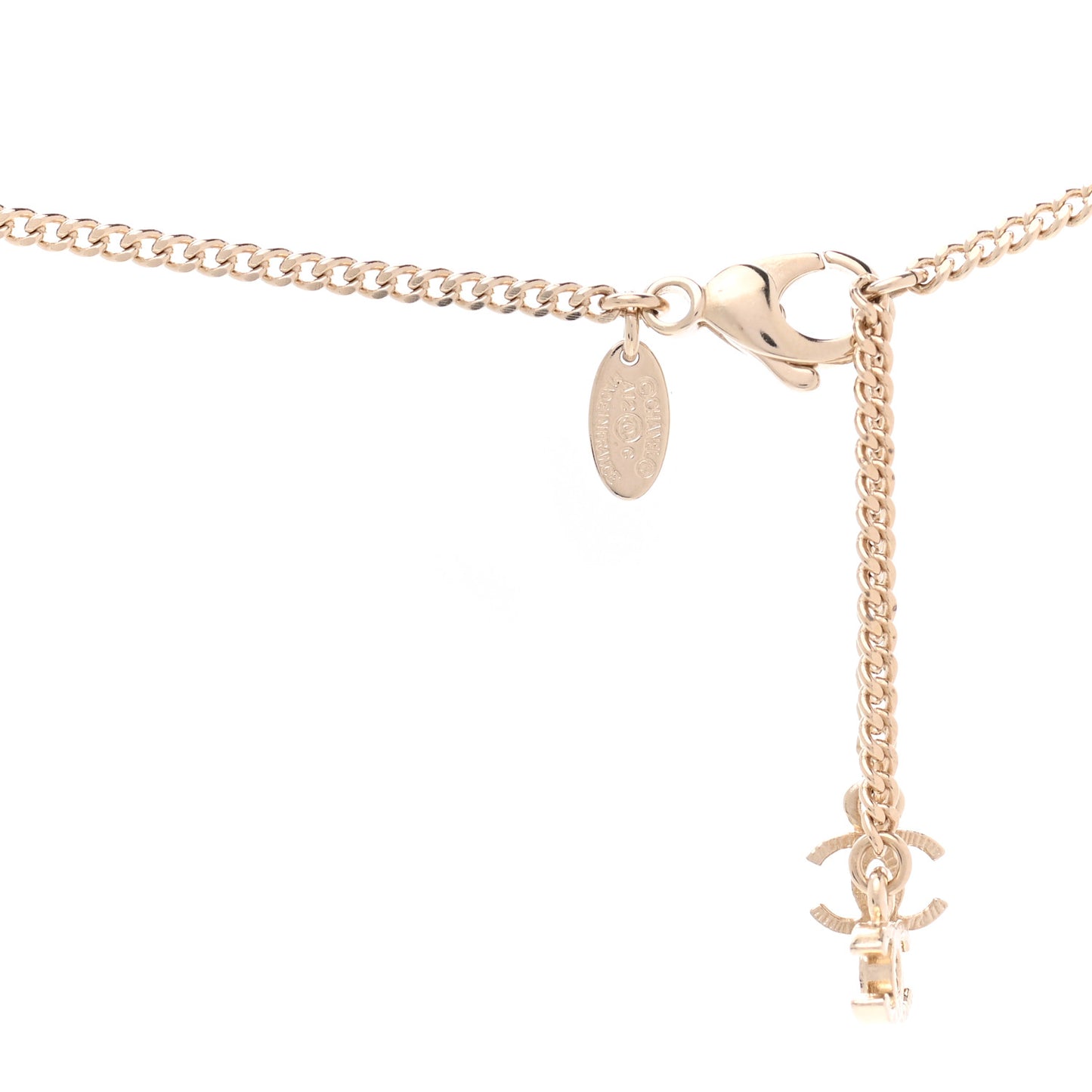 Crystal CC Pendant Necklace Gold