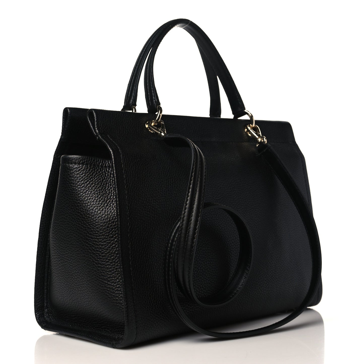 Grained Calfskin Medium Meera Tote Black
