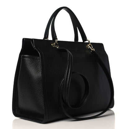 Salvatore Ferragamo Grained Calfskin Medium Meera Tote Black 2 of 8