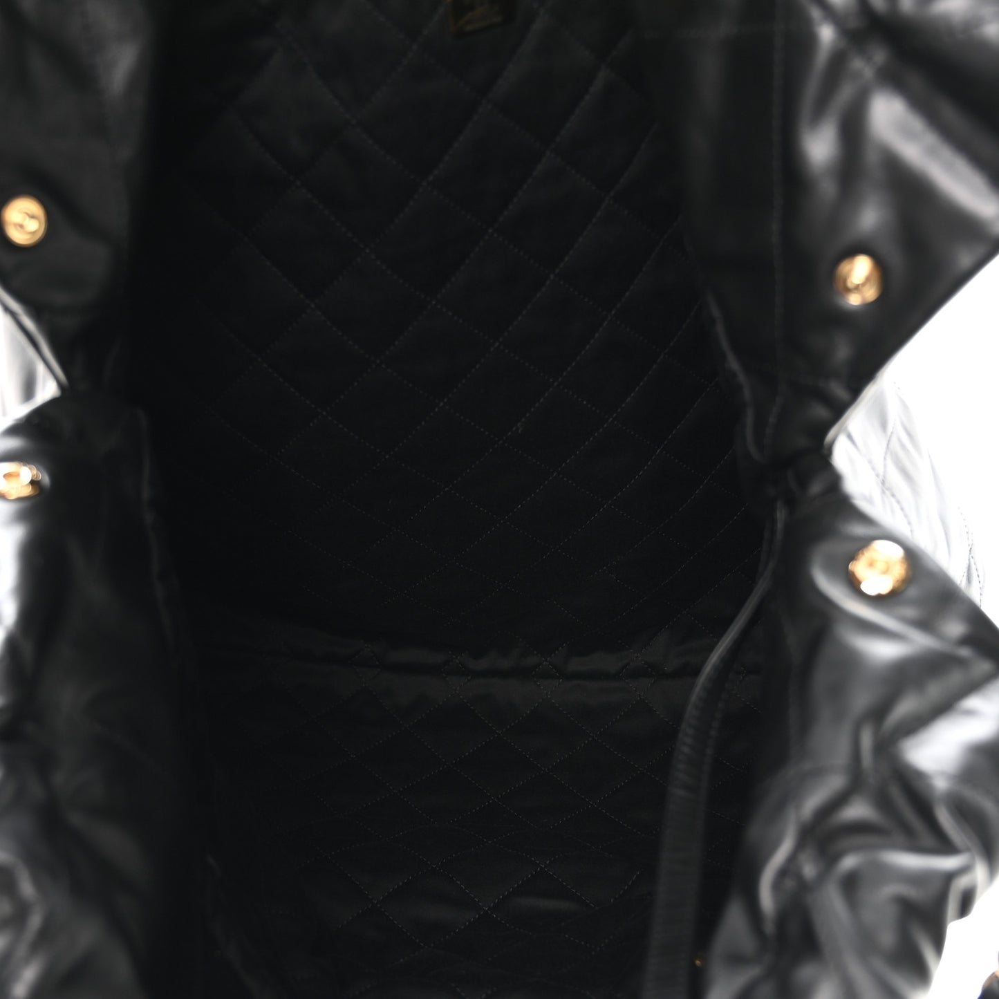Calfskin Quilted Large Chanel 22 Black White