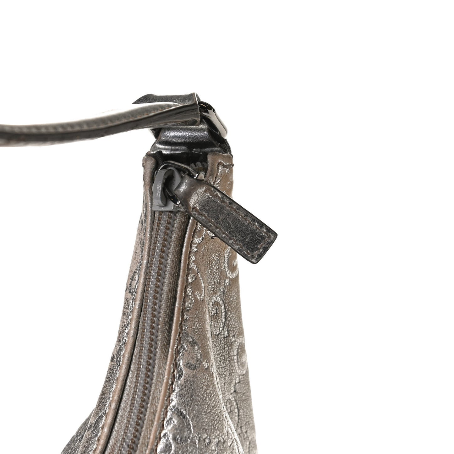 Metallic Guccissima Hobo Silver