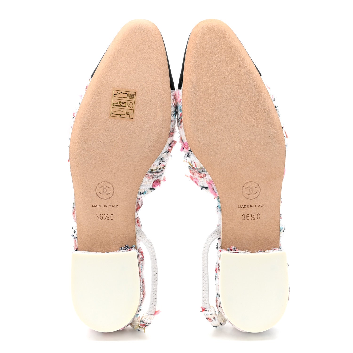 Chanel Tweed Grosgrain Cap Toe CC Slingback Flat 36.5 Pink Multicolor 6 of 9
