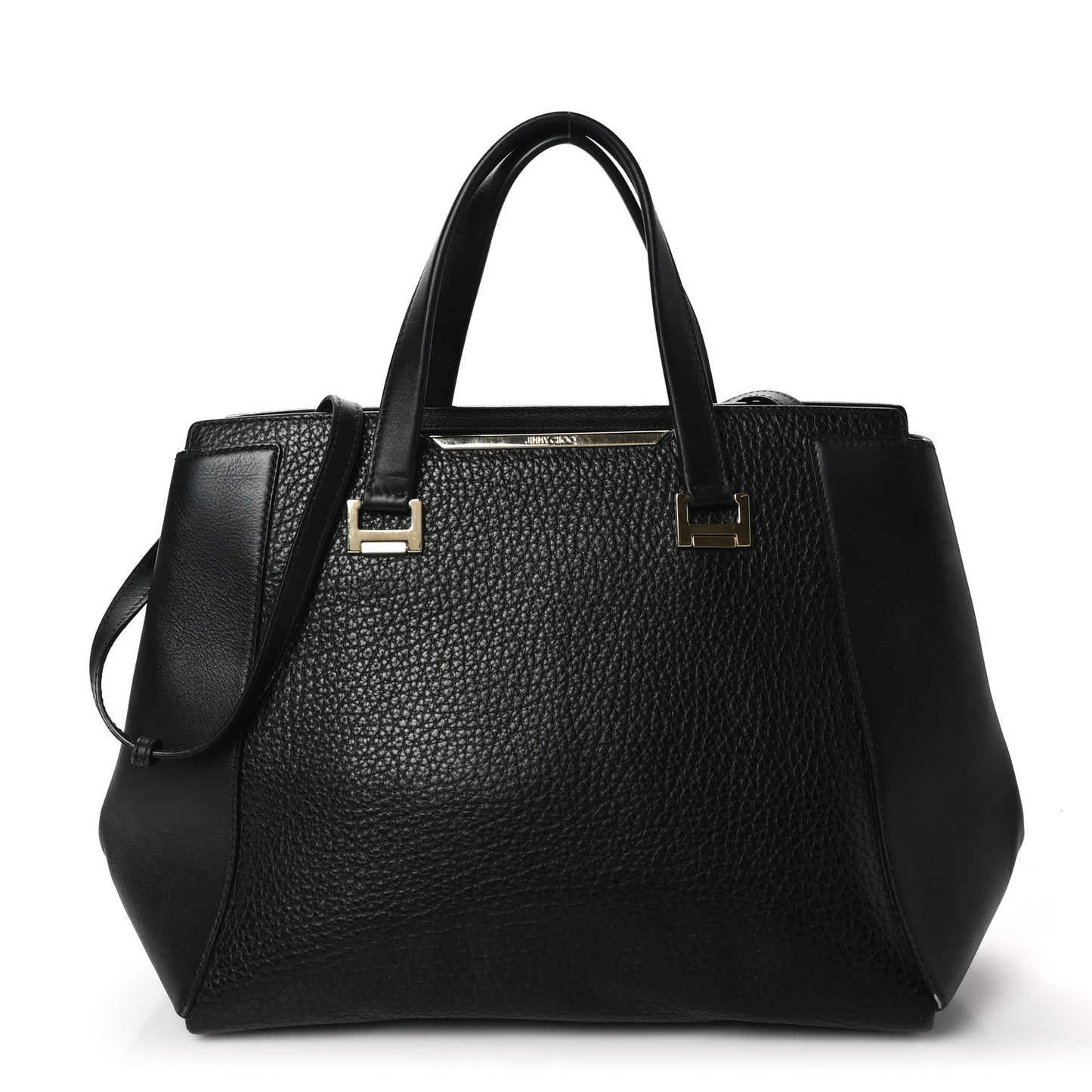 Grained Calfskin Large Alfie Tote Black