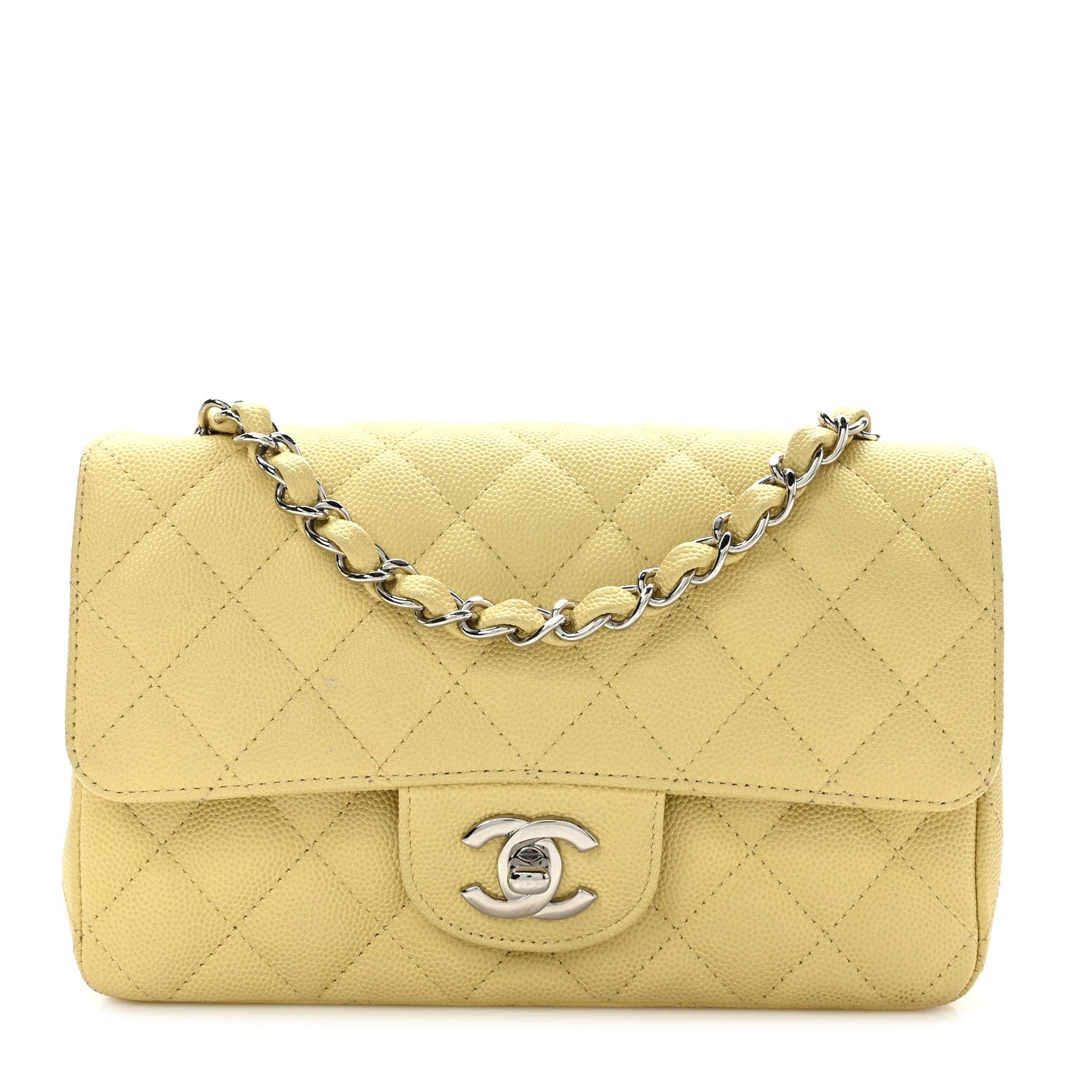 Chanel Caviar Quilted Mini Rectangular Flap Light Yellow 1 of 14
