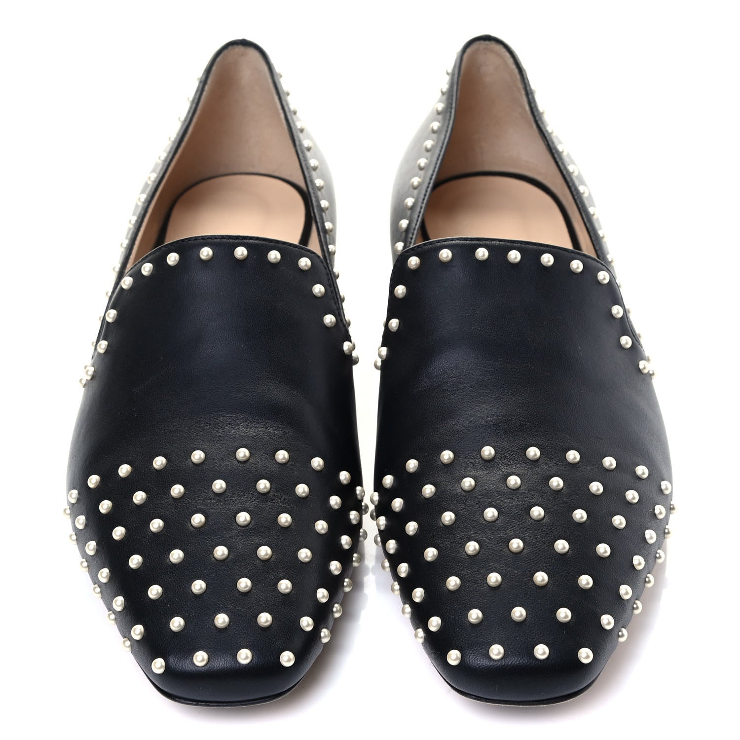 Jimmy Choo Nappa Pearl Studded Jaida Flat Loafer 40 Black 4 of 7