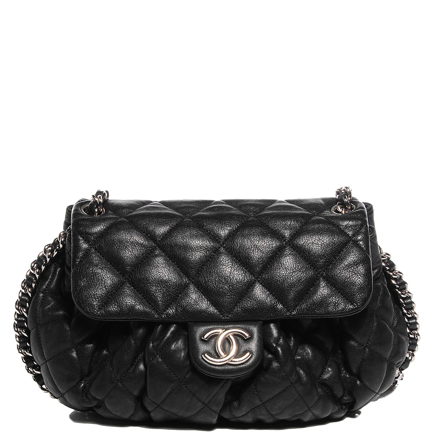 Chanel Washed Lambskin Chain Around Medium Messenger Black 1 of 9