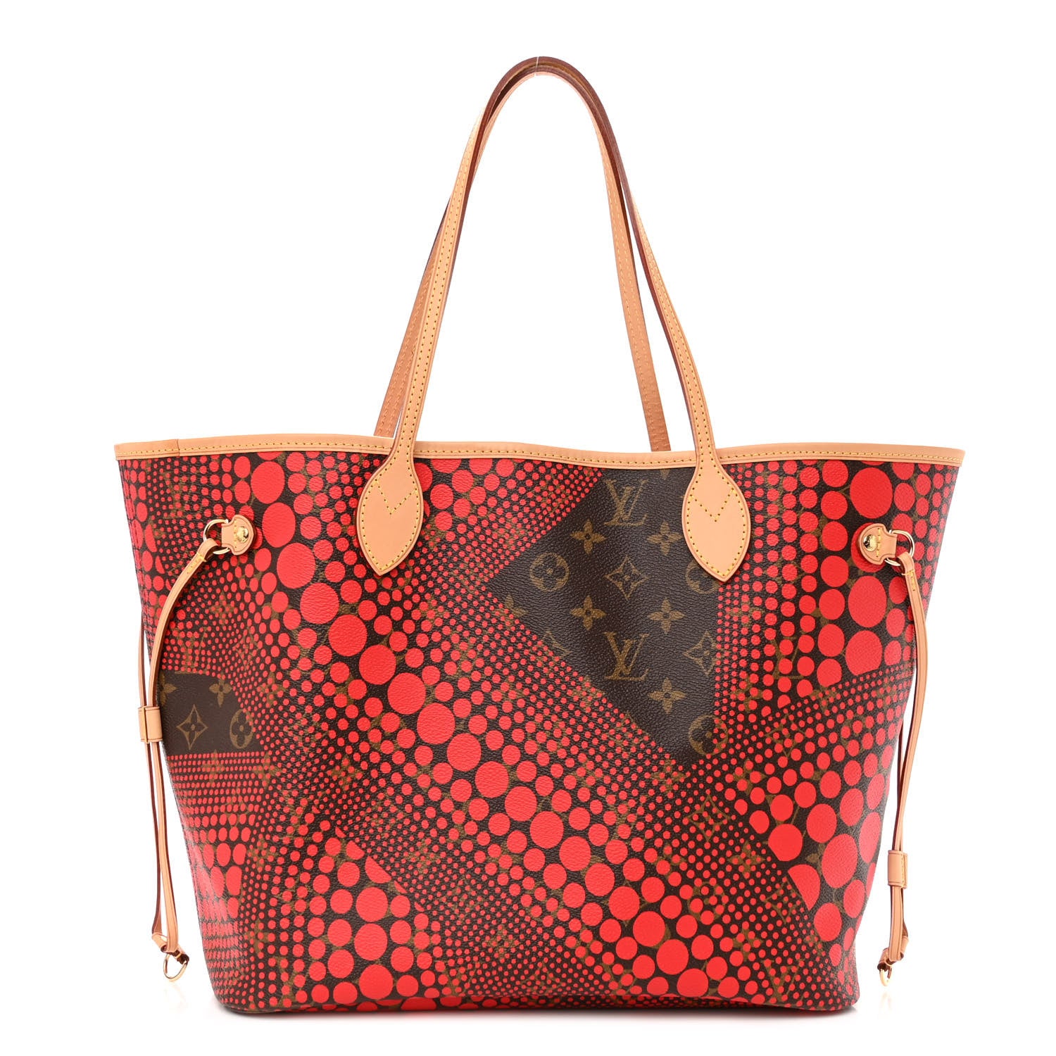 Louis Vuitton Monogram Kusama Waves Neverfull MM Red 1 of 9