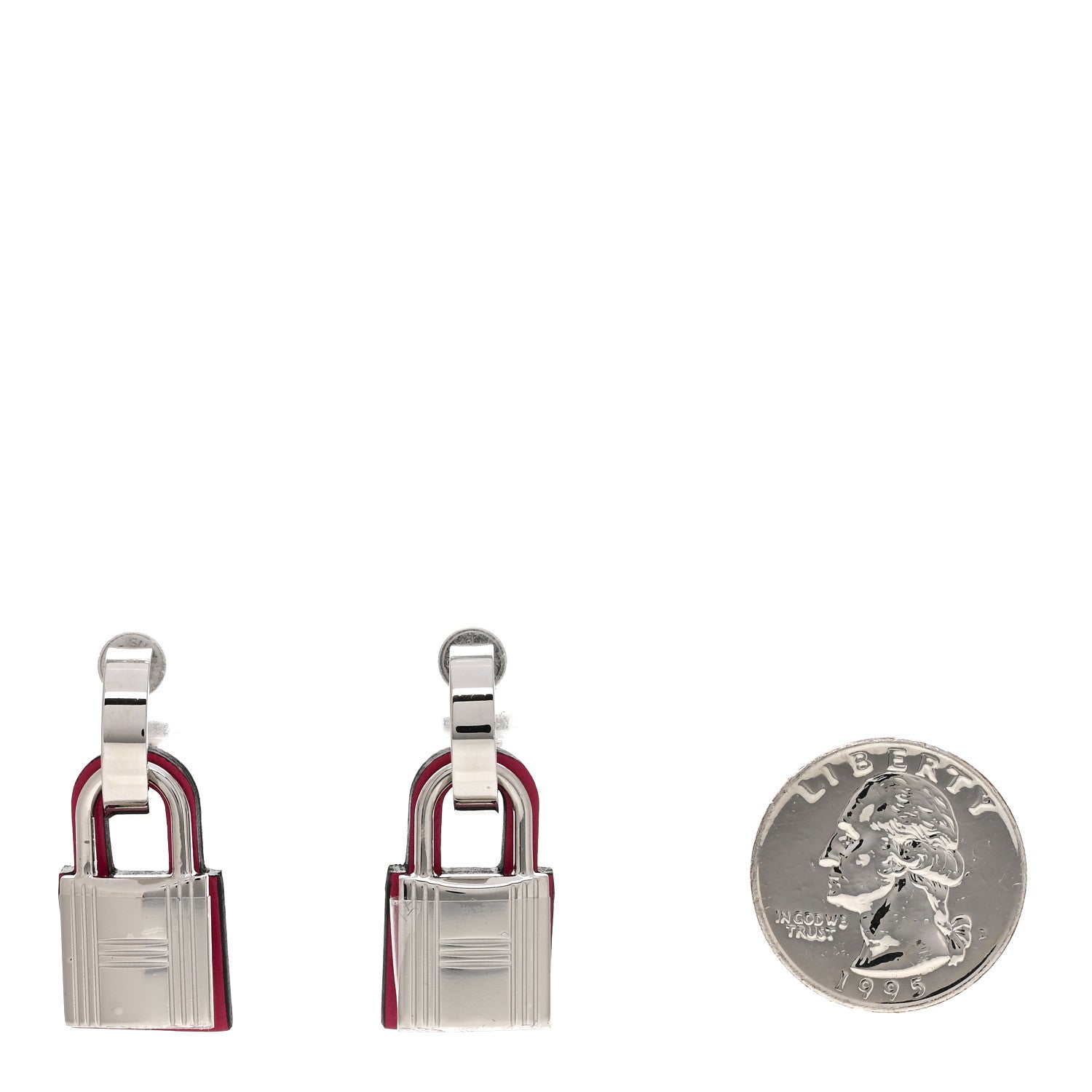 Hermes Palladium Swift O'Kelly Earrings Rose Mexico 2 of 5