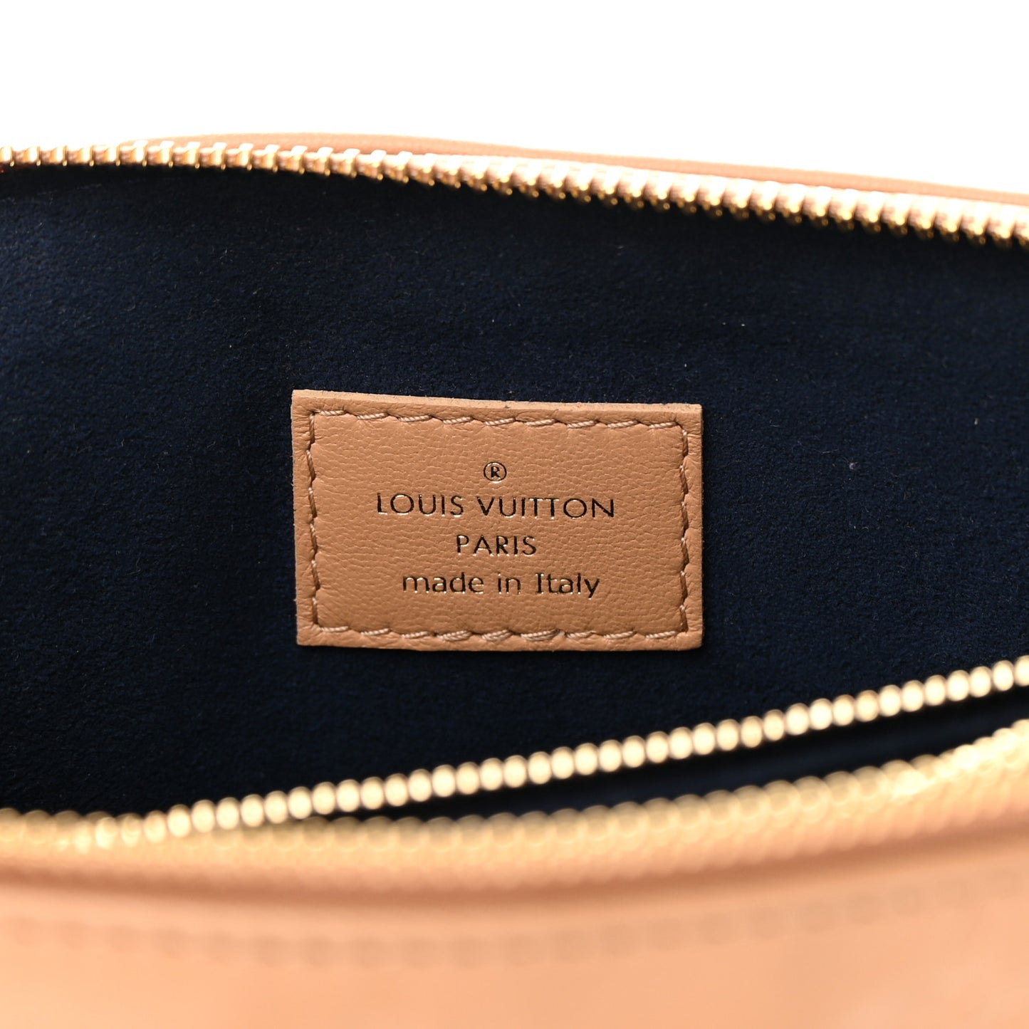 Lambskin Embossed Monogram Coussin PM Camel