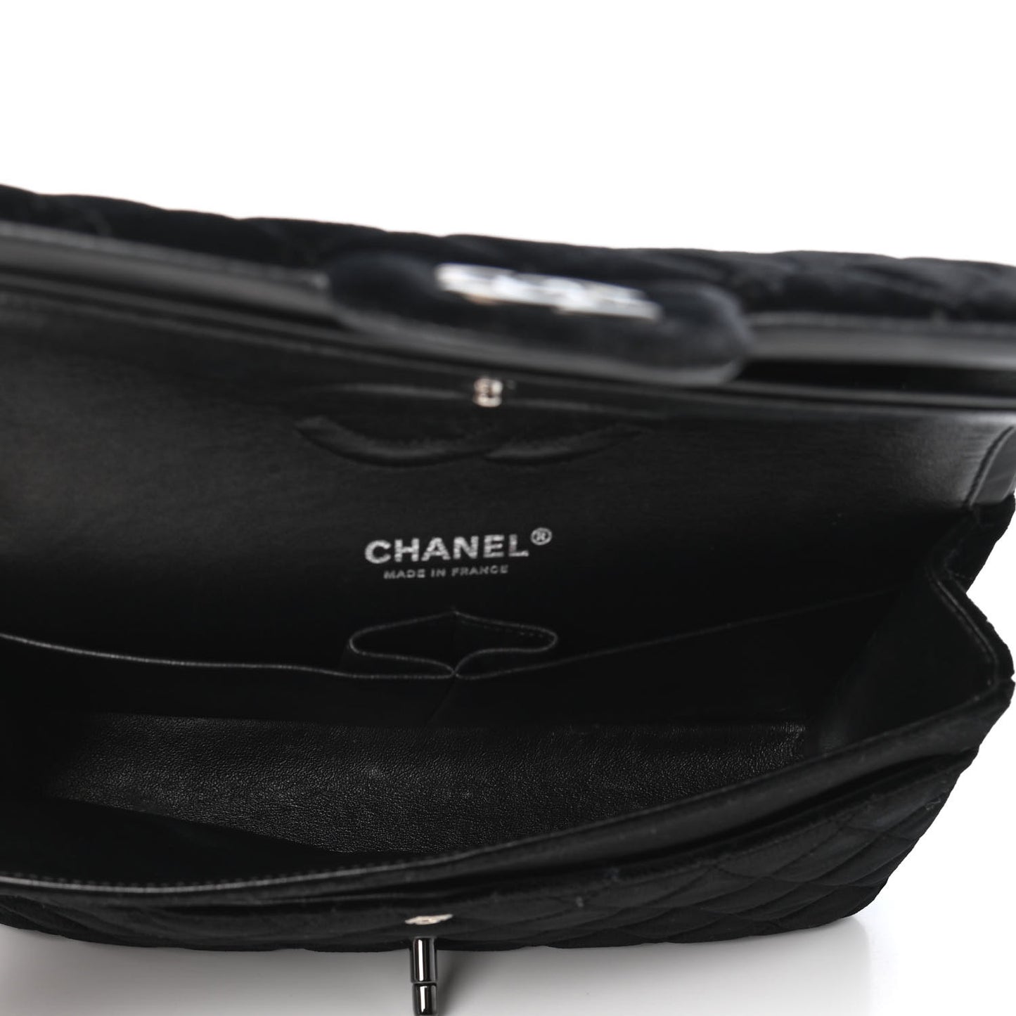 Velvet Quilted Medium Double Flap So Black