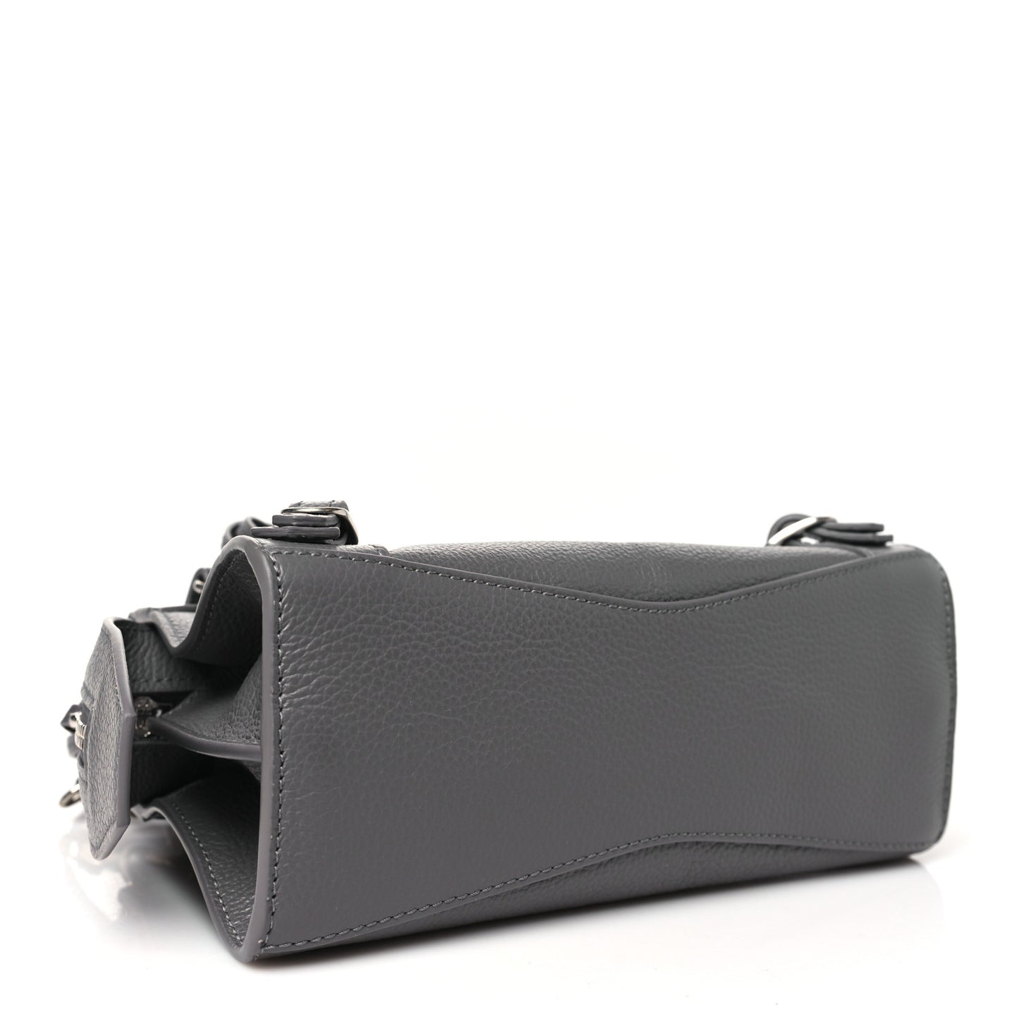 Grained Calfskin Neo Classic Silver Hardware Mini City Dark Grey
