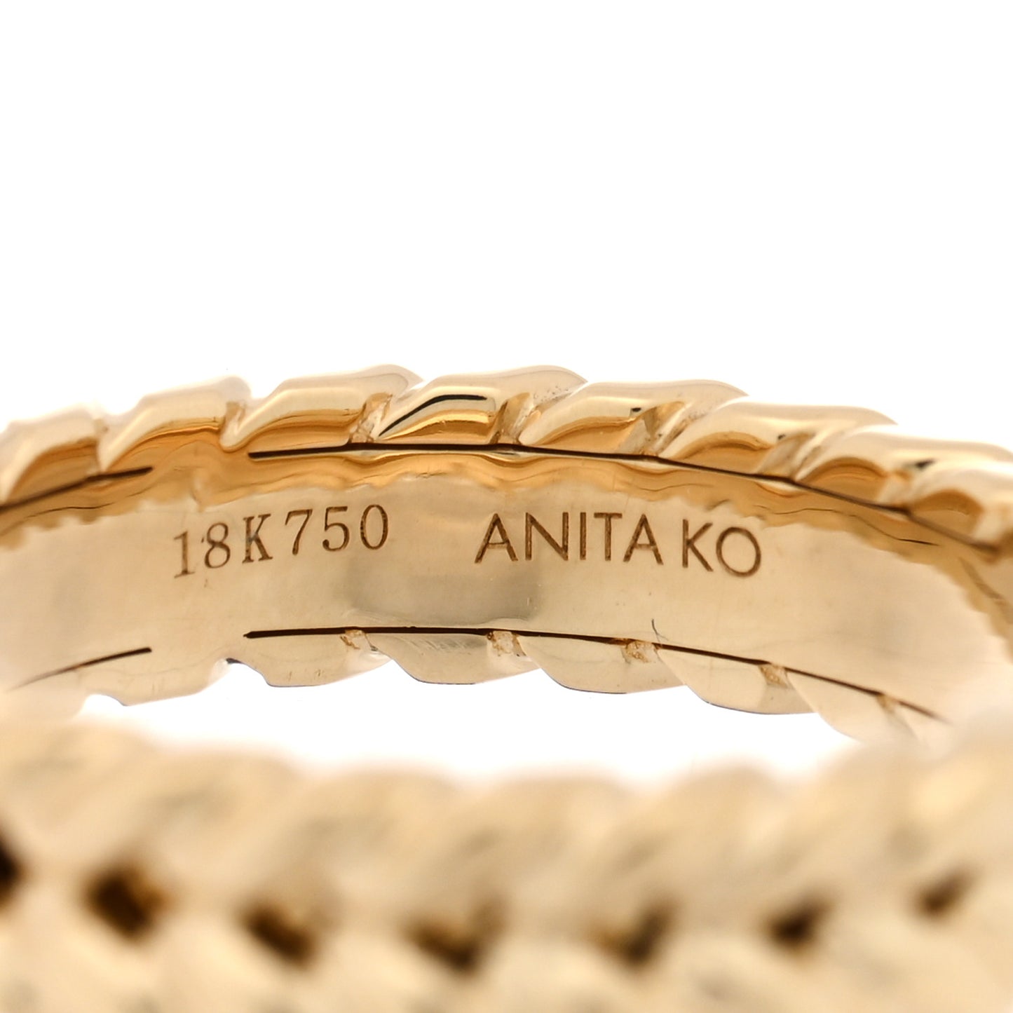 18K Yellow Gold Braided Band Ring 50 5.5