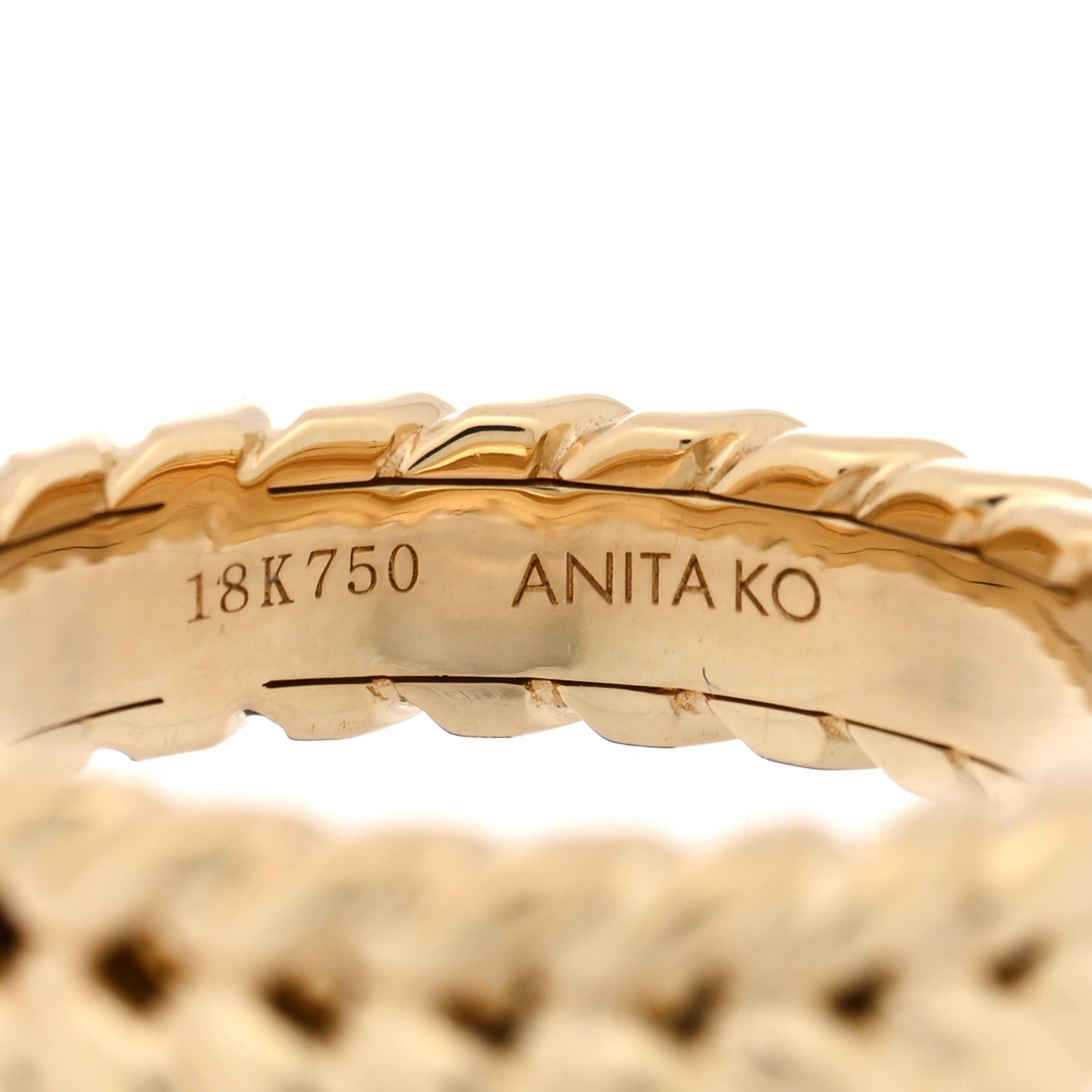 Anita Ko 18K Yellow Gold Braided Band Ring 50 5.5 4 of 5