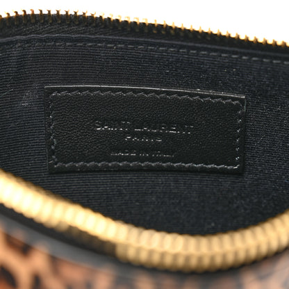 Saint Laurent Calfskin Baby Cat Print Zip Pouch Toffee 5 of 6