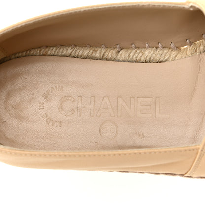 Chanel Lambskin CC Espadrilles 37 Beige Black 11 of 13