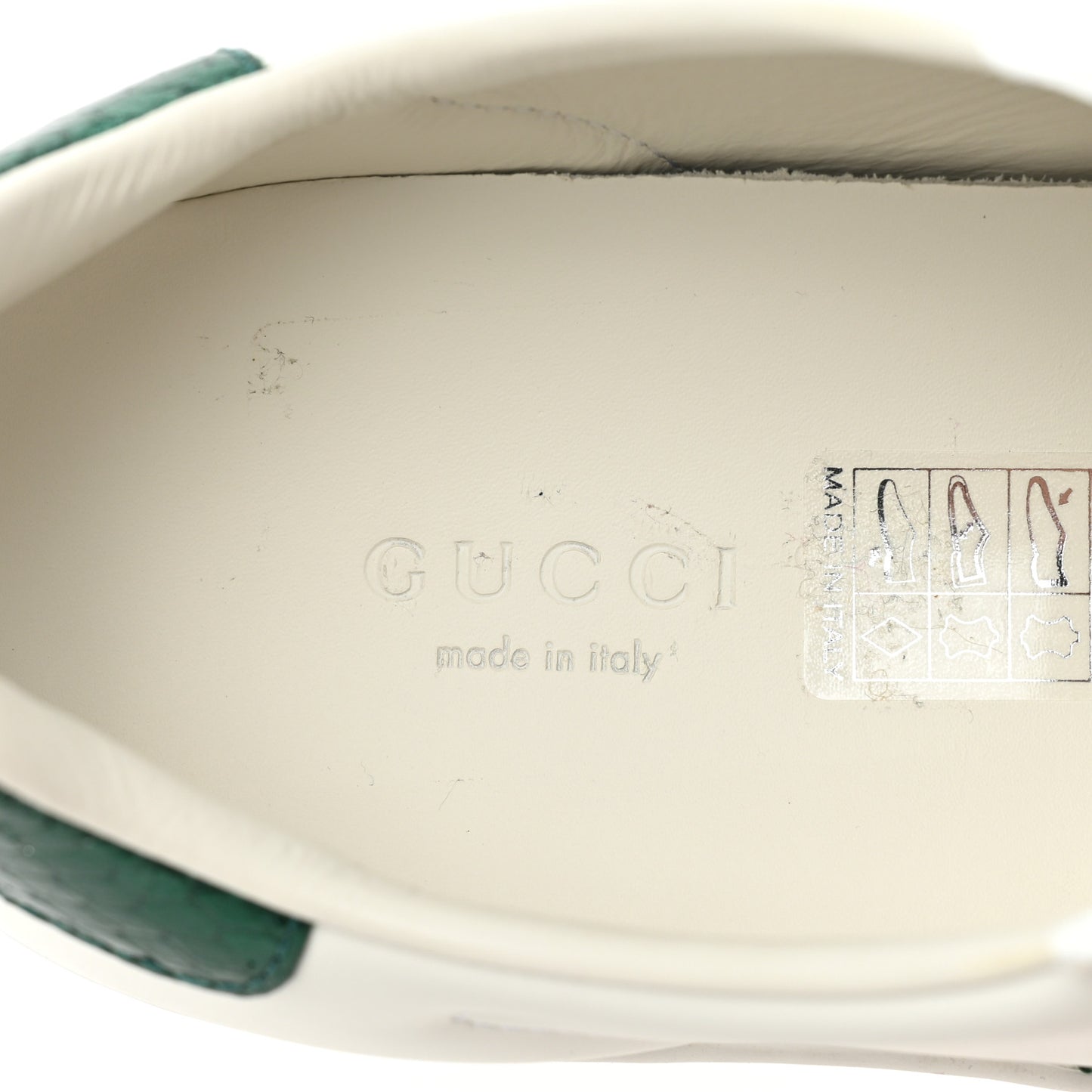 Calfskin Ayers Bee Embroidered Womens Ace Sneakers 37 White Green