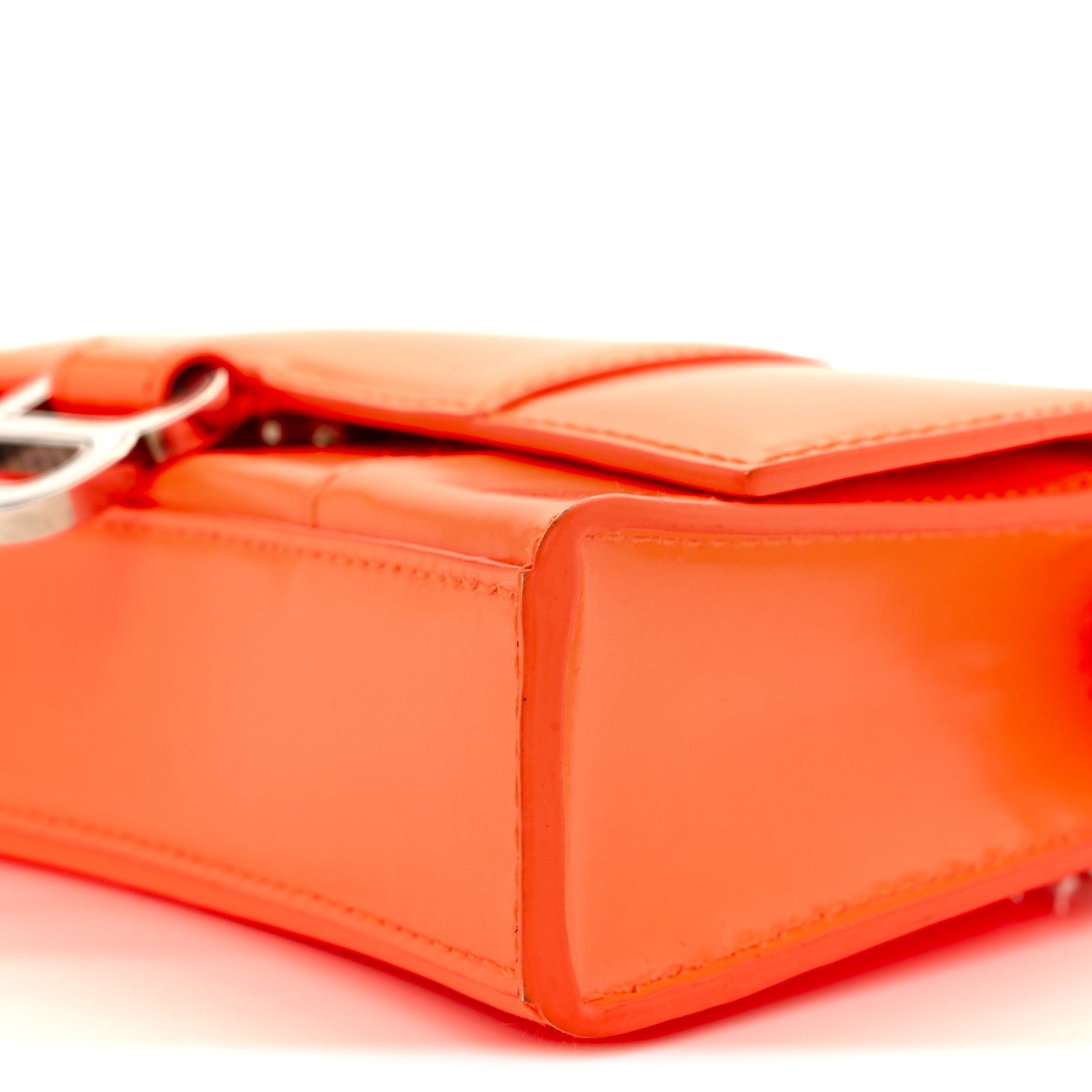 Balenciaga Shiny Box Calfskin Hourglass Chain Bag Fluo Orange 10 of 11