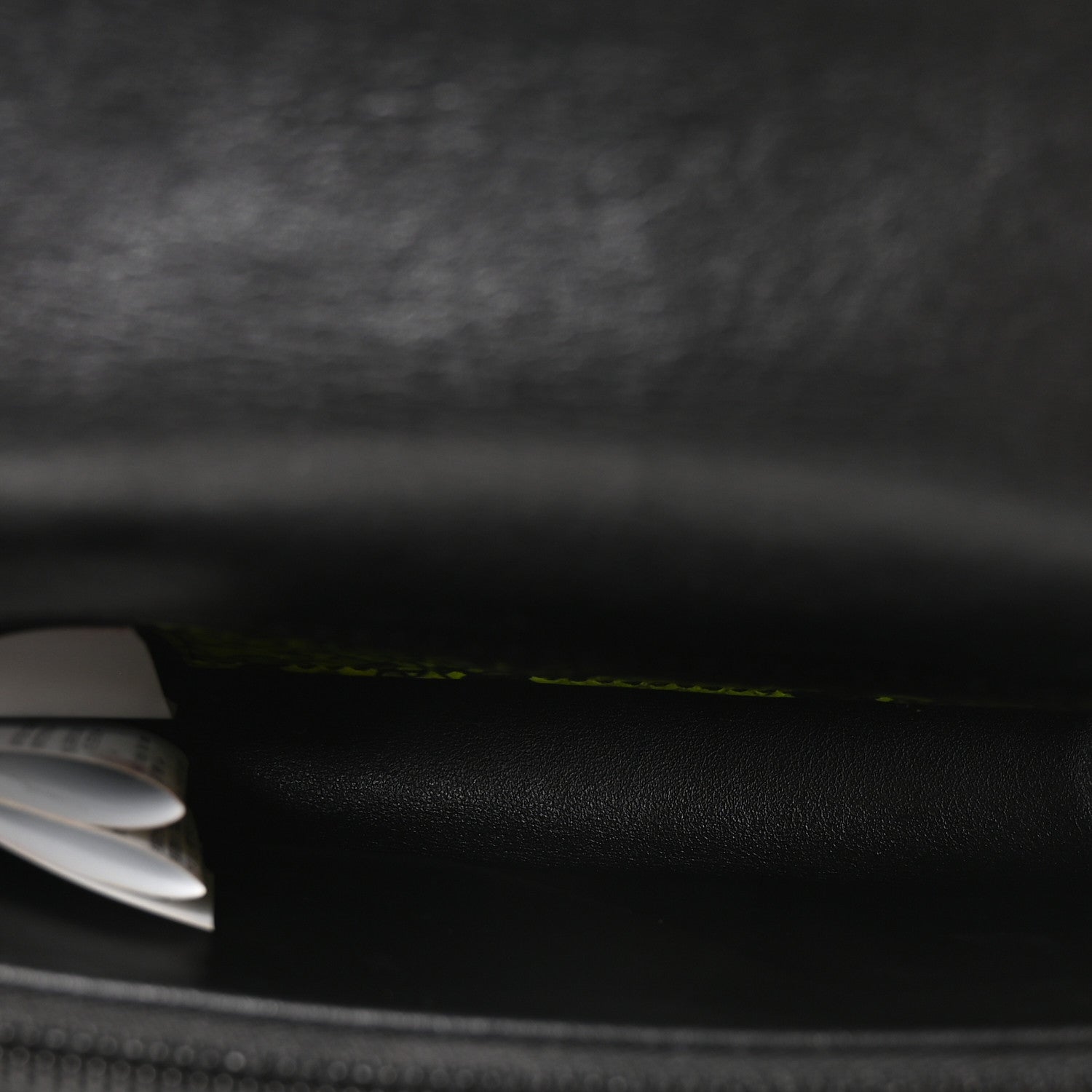 Off-White Calfskin Python Embossed Binder Flap Bag Fluo Yellow Black 5 of 9