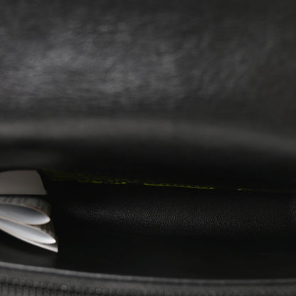 Off-White Calfskin Python Embossed Binder Flap Bag Fluo Yellow Black 5 of 9