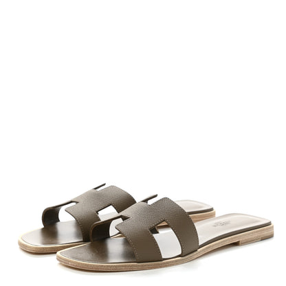 Hermes Epsom Oran Sandals 39 Etoupe 3 of 8