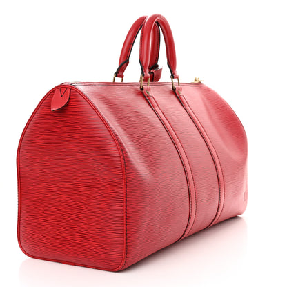 Louis Vuitton Epi Keepall 45 Castillan Red 3 of 16
